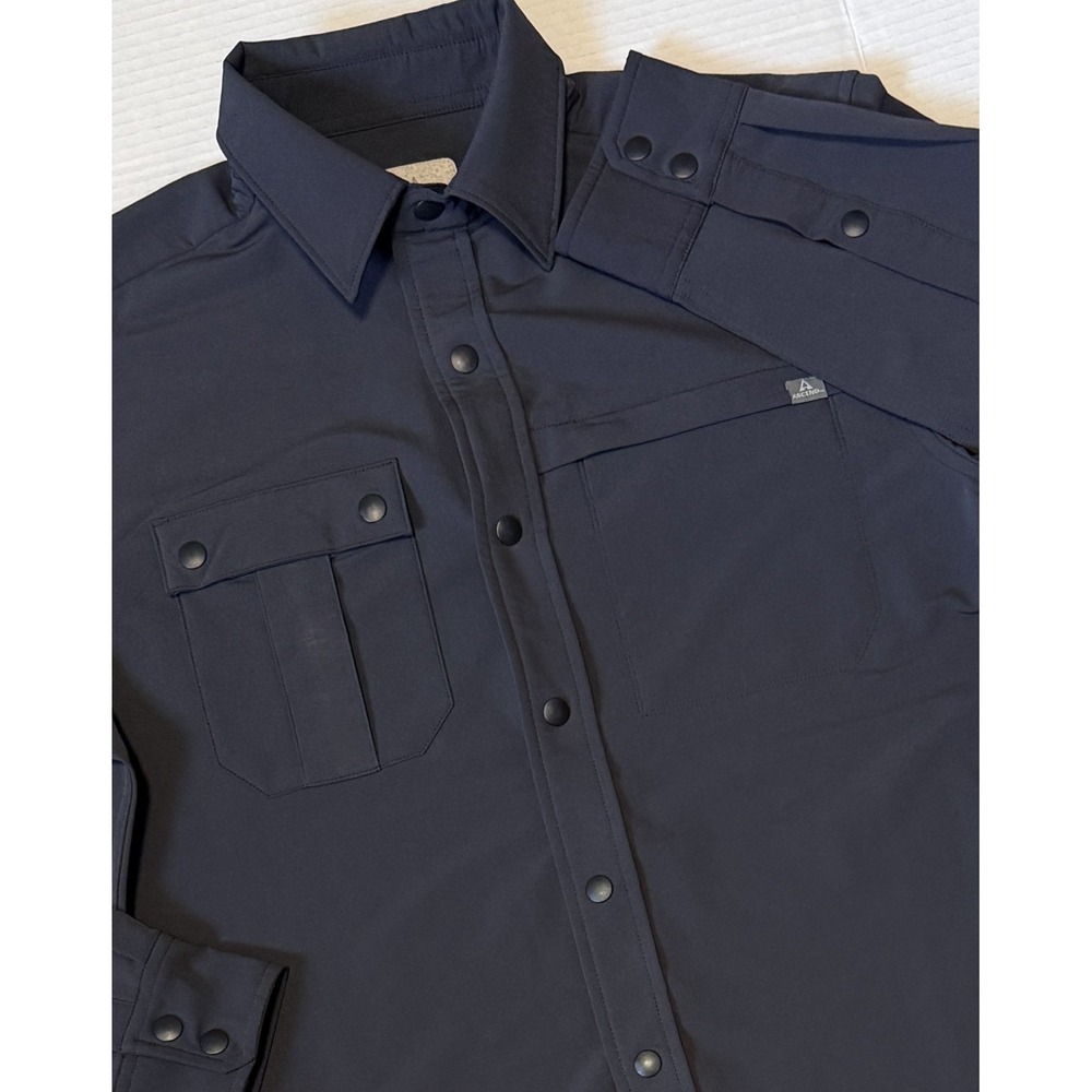 ASCEND - Men's Black Long Sleeve Snap Stretch Shirt - Size Small